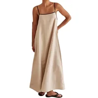 Women's Strap Dress Casual Elegant Streetwear Strap Sleeveless Solid Color Maxi Long Dress Holiday Selfie main image 4
