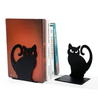 1 Pair Cat Learning School Iron Cute Book Stand main image 1