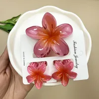Women's Cute Flower Plastic Resin Stoving Varnish Hair Claws sku image 23