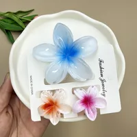 Women's Cute Flower Plastic Resin Stoving Varnish Hair Claws sku image 27