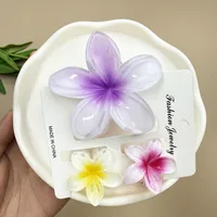 Women's Cute Flower Plastic Resin Stoving Varnish Hair Claws sku image 30