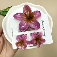 Women's Cute Flower Plastic Resin Stoving Varnish Hair Claws sku image 21