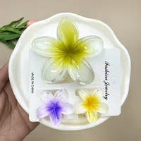 Women's Cute Flower Plastic Resin Stoving Varnish Hair Claws sku image 33