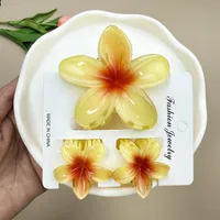 Women's Cute Flower Plastic Resin Stoving Varnish Hair Claws sku image 24