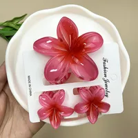 Women's Cute Flower Plastic Resin Stoving Varnish Hair Claws sku image 20