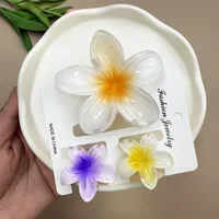 Women's Cute Flower Plastic Resin Stoving Varnish Hair Claws sku image 28