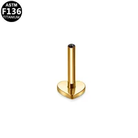 Simple Style Star Heart Shape Titanium Alloy Plating 14K Gold Plated White Gold Plated Unisex Lip Stud Ear Studs main image 6