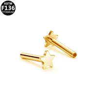 Simple Style Star Heart Shape Titanium Alloy Plating 14K Gold Plated White Gold Plated Unisex Lip Stud Ear Studs main image 8