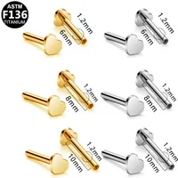 Simple Style Star Heart Shape Titanium Alloy Plating 14K Gold Plated White Gold Plated Unisex Lip Stud Ear Studs main image 3