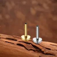 Simple Style Star Heart Shape Titanium Alloy Plating 14K Gold Plated White Gold Plated Unisex Lip Stud Ear Studs main image 4