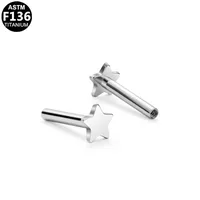 Simple Style Star Heart Shape Titanium Alloy Plating 14K Gold Plated White Gold Plated Unisex Lip Stud Ear Studs sku image 2