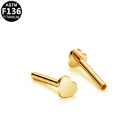 Simple Style Star Heart Shape Titanium Alloy Plating 14K Gold Plated White Gold Plated Unisex Lip Stud Ear Studs sku image 8