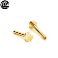 Simple Style Star Heart Shape Titanium Alloy Plating 14K Gold Plated White Gold Plated Unisex Lip Stud Ear Studs sku image 9