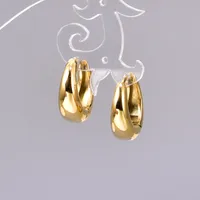 1 Pair Vacation Classic Style Solid Color Plating 304 Stainless Steel 18K Gold Plated Earrings main image 1