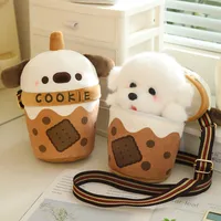 Kid'S PP Cotton Dog Cute Bucket Zipper Crossbody Bag main image 1