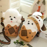 Kid'S PP Cotton Dog Cute Bucket Zipper Crossbody Bag main image 2