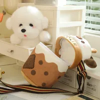 Kid'S PP Cotton Dog Cute Bucket Zipper Crossbody Bag main image 4