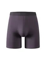 Men's Bamboo Fiber Long Underwear Mid Waist Boxer Briefs - Black Breathable Comfort For Sports, Teens & Casual Wear sku image 7
