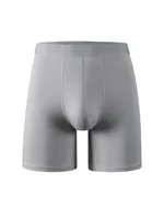 Men's Bamboo Fiber Long Underwear Mid Waist Boxer Briefs - Black Breathable Comfort For Sports, Teens & Casual Wear sku image 13