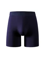 Men's Bamboo Fiber Long Underwear Mid Waist Boxer Briefs - Black Breathable Comfort For Sports, Teens & Casual Wear sku image 6