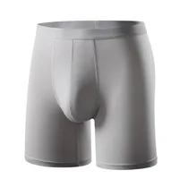 Men's Bamboo Fiber Long Underwear Mid Waist Boxer Briefs - Black Breathable Comfort For Sports, Teens & Casual Wear main image 3