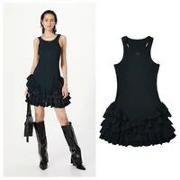 Women's A- Line Skirt Streetwear Round Neck Sleeveless Solid Color Above Knee Holiday Banquet Selfie main image 1