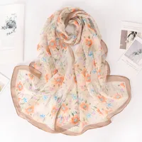 Women's Casual Simple Style Flower Georgette Printing Silk Scarf main image 3