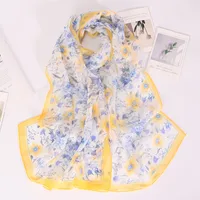 Women's Casual Simple Style Flower Georgette Printing Silk Scarf main image 5