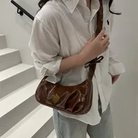 Women's Pu Leather Solid Color Streetwear Sewing Thread Square Flip Cover Underarm Bag main image 3