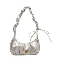 Women's Pu Leather Solid Color Streetwear Sewing Thread Square Flip Cover Underarm Bag main image 5
