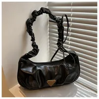 Women's Pu Leather Solid Color Streetwear Sewing Thread Square Flip Cover Underarm Bag sku image 1