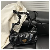 Women's Pu Leather Solid Color Streetwear Sewing Thread Square Flip Cover Underarm Bag sku image 4