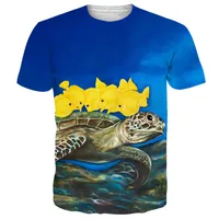Men's Casual Short Sleeve T-Shirt With 3D Digital Beach & Marine Animal Print - Lightweight Summer Top main image 2