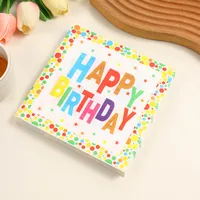 Birthday Cute Letter Wood Pulp Fiber Napkins main image 2