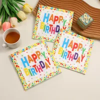 Birthday Cute Letter Wood Pulp Fiber Napkins main image 3