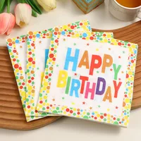 Birthday Cute Letter Wood Pulp Fiber Napkins main image 5
