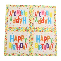 Birthday Cute Letter Wood Pulp Fiber Napkins main image 4