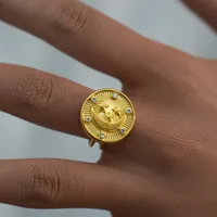 Wholesale Jewelry Cute Star Moon 304 Stainless Steel 18K Gold Plated Open Rings main image 3