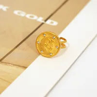 Wholesale Jewelry Cute Star Moon 304 Stainless Steel 18K Gold Plated Open Rings main image 5