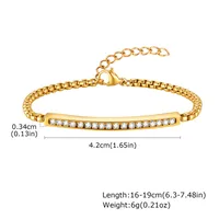 Vintage Style Simple Style Geometric 201 Stainless Steel Women's Bracelets sku image 1