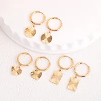 1 Pair French Style Simple Style Classic Style Solid Color 304 Stainless Steel Drop Earrings main image 4