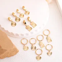 1 Pair French Style Simple Style Classic Style Solid Color 304 Stainless Steel Drop Earrings main image 1