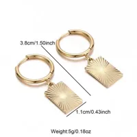 1 Pair French Style Simple Style Classic Style Solid Color 304 Stainless Steel Drop Earrings main image 2