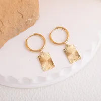 1 Pair French Style Simple Style Classic Style Solid Color 304 Stainless Steel Drop Earrings sku image 1