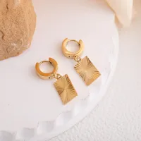 1 Pair French Style Simple Style Classic Style Solid Color 304 Stainless Steel Drop Earrings sku image 4