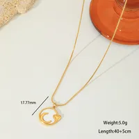 Cute Sweet Geometric Moon Heart Shape 304 Stainless Steel Plating Inlay Zircon 18K Gold Plated Women's Bracelets Necklace sku image 1