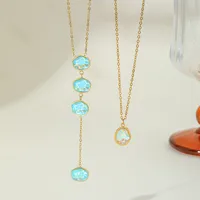 Elegant Modern Style Irregular Geometric 304 Stainless Steel Plating Inlay Zircon 18K Gold Plated Women's Pendant Necklace main image 1