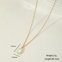 Elegant Modern Style Irregular Geometric 304 Stainless Steel Plating Inlay Zircon 18K Gold Plated Women's Pendant Necklace sku image 2