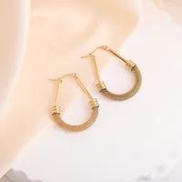 1 Pair Elegant French Style Circle 304 Stainless Steel Earrings main image 6