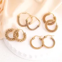 1 Pair Elegant French Style Circle 304 Stainless Steel Earrings main image 3